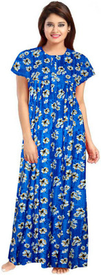 SILVER ORGANISATION Women Nighty(Blue)