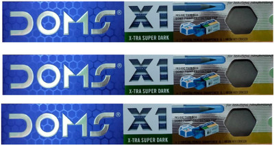 DOMS Xtra Super Dark XI Pencil Box With Sharpener And Eraser Pack Of 3 Pencil(Multicolor)