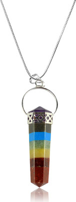 REIKI CRYSTAL PRODUCTS 7 Chakra Pendant Pencil Pendant Crystal Pendant Pencil Shape Stone Pendant Reiki Healing Pendant With Silver Polish Metal Chain Healing Stone Pendant With Chain - Multicolor Pendant Crystal Crystal Pendant REIKI CRYSTAL PRODUCTS 7 Chakra Pendant Pencil Pendant Crystal Pendant Pencil Shape Stone Pendant Reiki Healing Pendant With Silver Polish Metal Chain Healing Stone Pendant With Chain - Multicolor Pendant Crystal Crystal Pendant