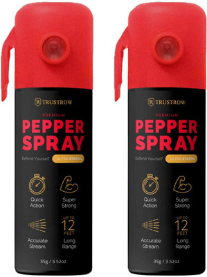 TRUSTROW Ultra Strong Pepper Stream Spray 60 ml Protection and Self Defence for Women , Men and Girls Combo pack of 2 Pepper Stream Spray