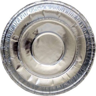 Inaara Disposable Silver Paper Plate, 12 inches (Pack of 100 Pieces) Dinner Plate(Pack of 100)