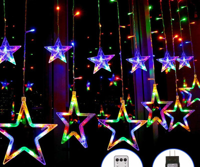 Evelyn 138 LEDs 3.68 m Multicolor Color Changing Star Rice Lights(Pack of 1)