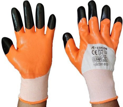 GWS TIGER PRINT LATEX PALM COATED HAND GLOVES PACK OF 5 PAIR Nylon  Safety Gloves(Pack of 10)