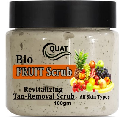 QUAT Bio Fruit Face Scrub for Tan Removal, Glowing Skin,Oily,Dry Skin,Women,Men (100gm) Scrub(100 g)