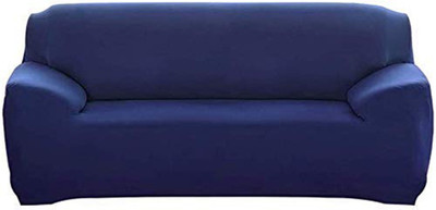 HOUSE OF QUIRK Polyester Plain 3 Seater Sofa Cover(Blue Pack of 1)