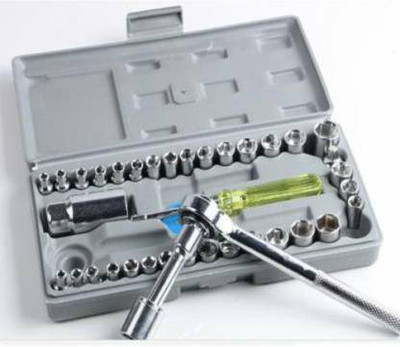 GNV 40 In 1 Multi-Functional Automobile Motorcycle Repair Gadgets / Wrench Tool Kit, Screwdriver & Socket Set Socket Set Socket Set(Pack of 1)