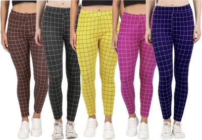 Just Live Fashion Checkered Women Multicolor Tights