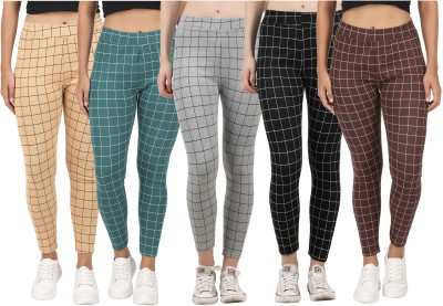 Just Live Fashion Checkered Women Multicolor Tights