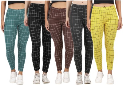 Just Live Fashion Checkered Women Multicolor Tights