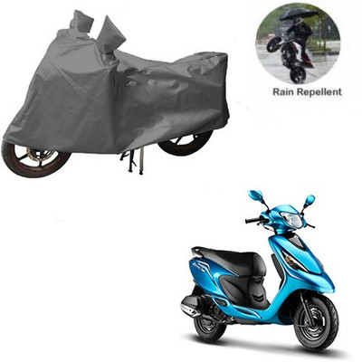 MOTOWORLD Waterproof Two Wheeler Cover for TVS(Zest, Grey)