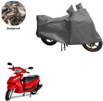 MOTOWORLD Waterproof Two Wheeler Cover for TVS(Wego, Grey)