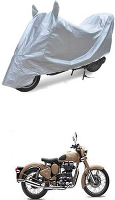 Wild Panther Two Wheeler Cover for Royal Enfield(Classic 500, Silver)