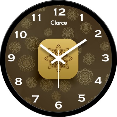 Clarco Analog 30 cm X 30 cm Wall Clock(Brown, With Glass, Standard)