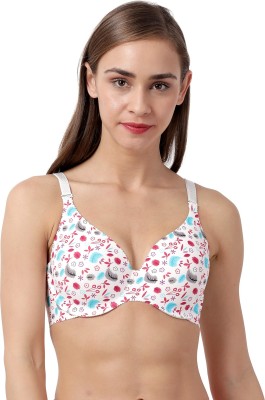 shyaway Women T-Shirt Lightly Padded Bra(White)