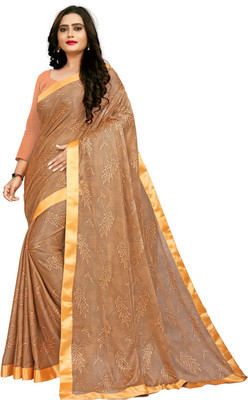 AAENA Woven Bollywood Lycra Blend Saree(Orange)