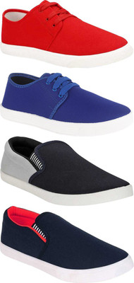 BRUTON Combo Pack Of 4 Casual Slip On s With Sneakers For Men(Multicolor , 8)