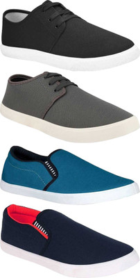 BRUTON Combo Pack Of 4 Casual Slip On Sneakers With Sneakers For Men(Multicolor , 9)