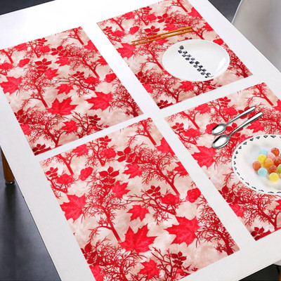 E-Retailer Rectangular Pack of 6 Table Placemat(Red, PVC)