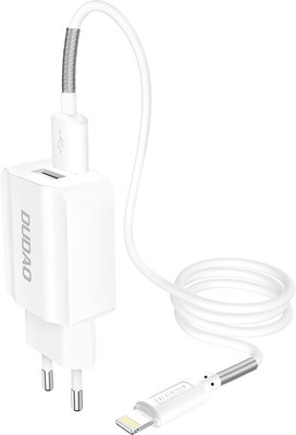 DUDAO 22.5 W 2.4 A Wall Charger for Mobile with Detachable Cable(White, Cable Included)