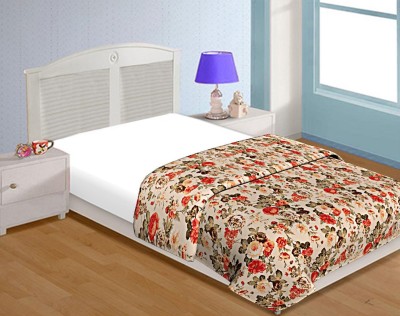 SECREATIONS Floral Single Dohar for  AC Room(Microfiber, red Kachra)