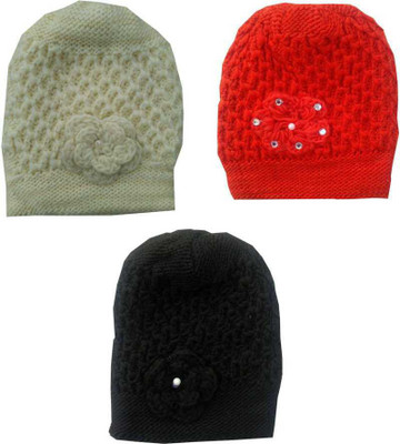 RAV Solid Beanie Cap(Pack of 3)