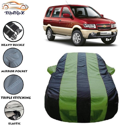 MoTRoX Car Cover For Chevrolet Tavera (With Mirror Pockets)(Green, Blue)
