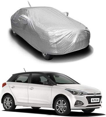 Oshotto Car Cover For Hyundai Elite i20, i20 Active (With Mirror Pockets)(Silver)