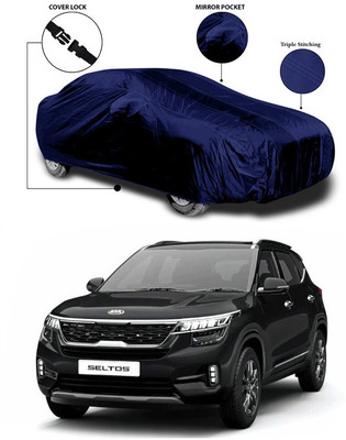 SEBONGO Car Cover For Kia SELTOS (With Mirror Pockets)(Blue)