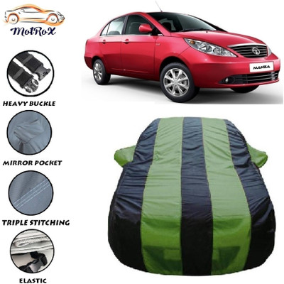 MoTRoX Car Cover For Tata Manza (With Mirror Pockets)(Green, Blue)