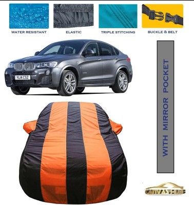 CANVAS HUB Car Cover For BMW X4 (With Mirror Pockets)(Orange, Blue)