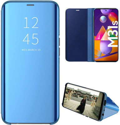 SKIN WORLD Flip Cover for Samsung Galaxy M31s(Blue, Grip Case)