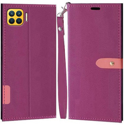 YAYAVAR Flip Cover for OPPO F17 Pro, OPPO F17 Pro Diwali Edition(Pink, Grip Case, Pack of: 1)