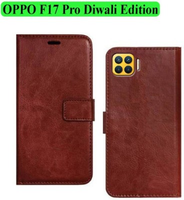 Wynhard Flip Cover for OPPO F17 Pro, OPPO F17 Pro Diwali Edition(Brown, Grip Case, Pack of: 1)