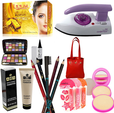 LILIUM Mega Beauty Combo Makeup Sets With Iron, Pack of 13, GC222(13 Items in the set)
