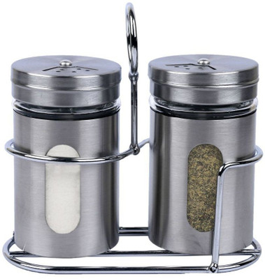 crystalia Salt & Pepper Set Glass, Steel(1 Piece)