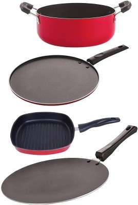 NIRLON CT12_ST12_GP22.5_CS24 Non-Stick Coated Cookware Set(PTFE (Non-stick), Aluminium, 4 - Piece)