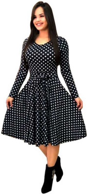 Shree wow Women A-line Black Dress