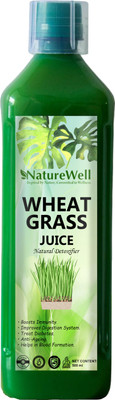 Naturewell Wheat Grass Juice 500 ml.Natural Juice for Building Immunity.Effective for Detoxification. High Chlorophyll.Fresh Sprouted Premium Wheatgrass | No Added Artificial Flavours I Gluten Free I(500 ml)