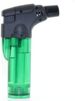 CELWARK Stylish Butane Lighter Sharp Small Jet Flame Refillable Cigarette Lighter Plastic Gas Lighter(Green, Pack of 1)