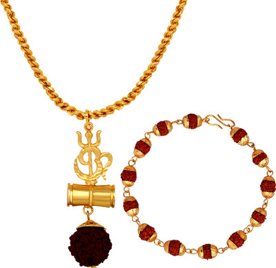 mahi Alloy Gold-plated Brown Jewellery Set(Pack of 1)