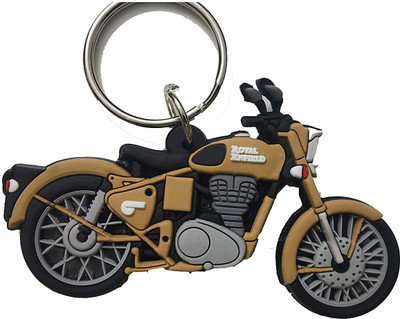 Techpro Rubber Double-Sided Classic Bike Brown Colour Keychain Key Chain