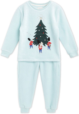 Cherry Crumble by Nitt Hyman Kids Nightwear Baby Boys & Baby Girls Printed Polyester Blend(Blue Pack of 1)