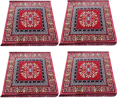 Anokhi Velvet Prayer Mat(Maroon, Pack of 4, Free)