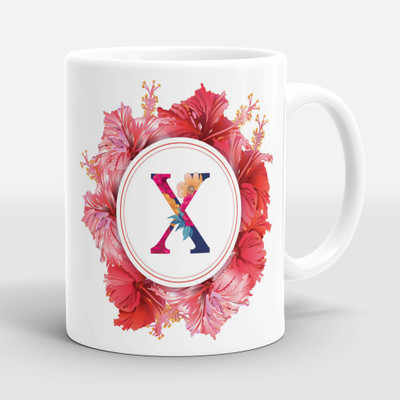 Sublikraft Alphabet X Multi Color Printed Ceramic Coffee Mug(330 ml)