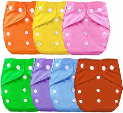 chhota packet (PACK of 7) Diaper Covers Premium Adjustable Reusable Pocket Cloth Diapers