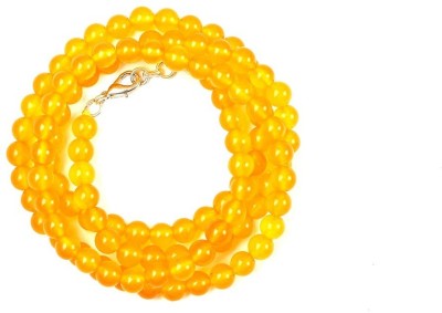 KUNDLI GEMS Yellow Sapphire Beads Natural Pukhraj Mala Astrological Purpose For unisex Beads Stone Chain