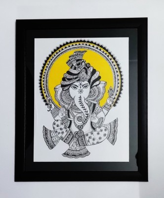 Shilpika Handmade Mandala Ganesha Acrylic 17 inch x 14 inch Painting(With Frame)