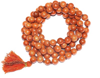 RUDRA DIVINE Red Sunstone Laal Suryakant Mala 108+1 for Astro and Reiki Japa and Unisex Wearing Lab Certified 6mm Stone Pendant