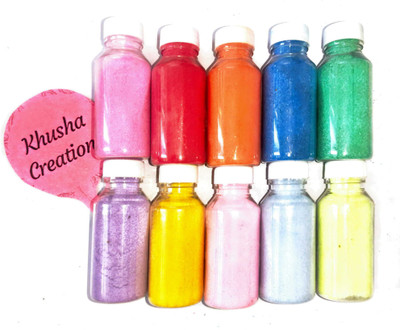 KHUSHA CREATION Pack of 10 Rangoli Powder(Multicolor)