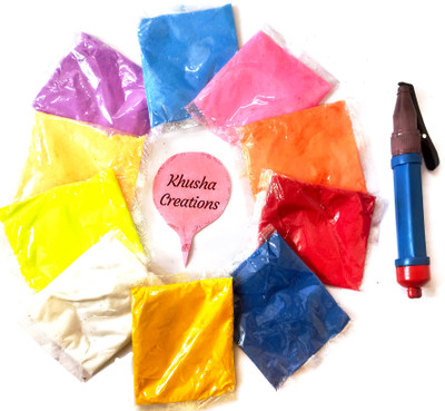 KHUSHA CREATION Pack of 10 Rangoli Powder(Multicolor)
